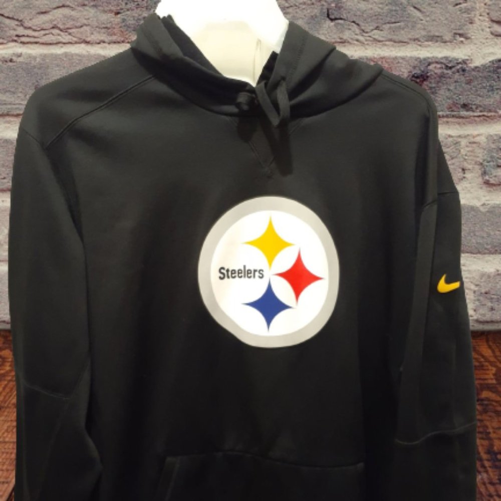 NFL Pittsburgh Steelers Dri-Fit Black Nike Hoodie Pullover Size XXL